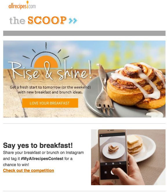 Rise & shine! Say yes to breakfast email hero