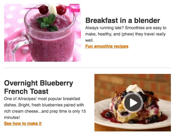 Breakfast in a blender and Overnight Blueberry French Toast