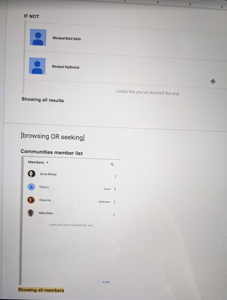Communities member list footer